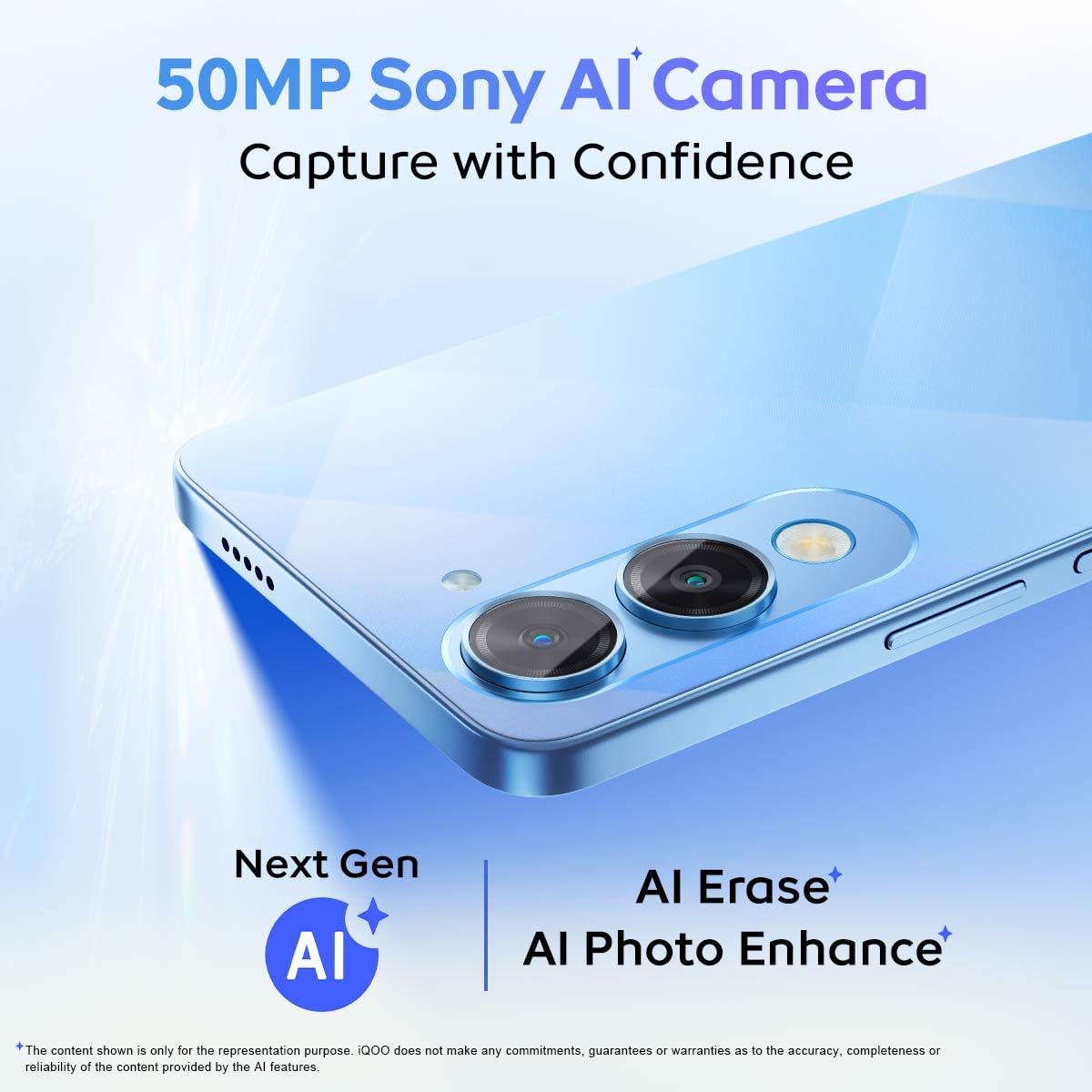 iQOO Z10 Lite 5G (Titanium Blue, 4GB RAM, 128GB Storage) | 6000 mAh Battery | Dimensity 6300 5G Processor with 433K+* AnTuTu Score | IP64 Rated & Military Grade Shock-Resistance*