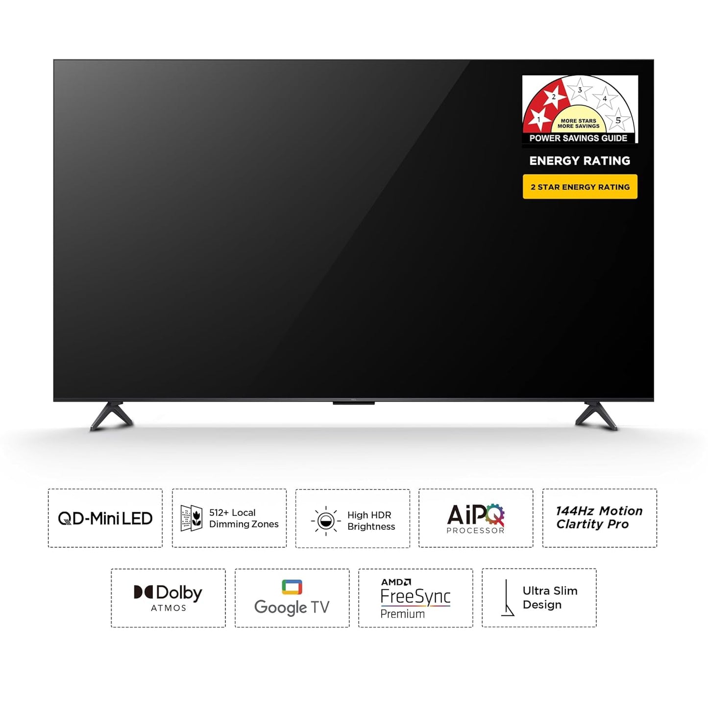 TCL 139 cm (55 inches) 4K UHD Smart QD-Mini LED Google TV 55Q6C