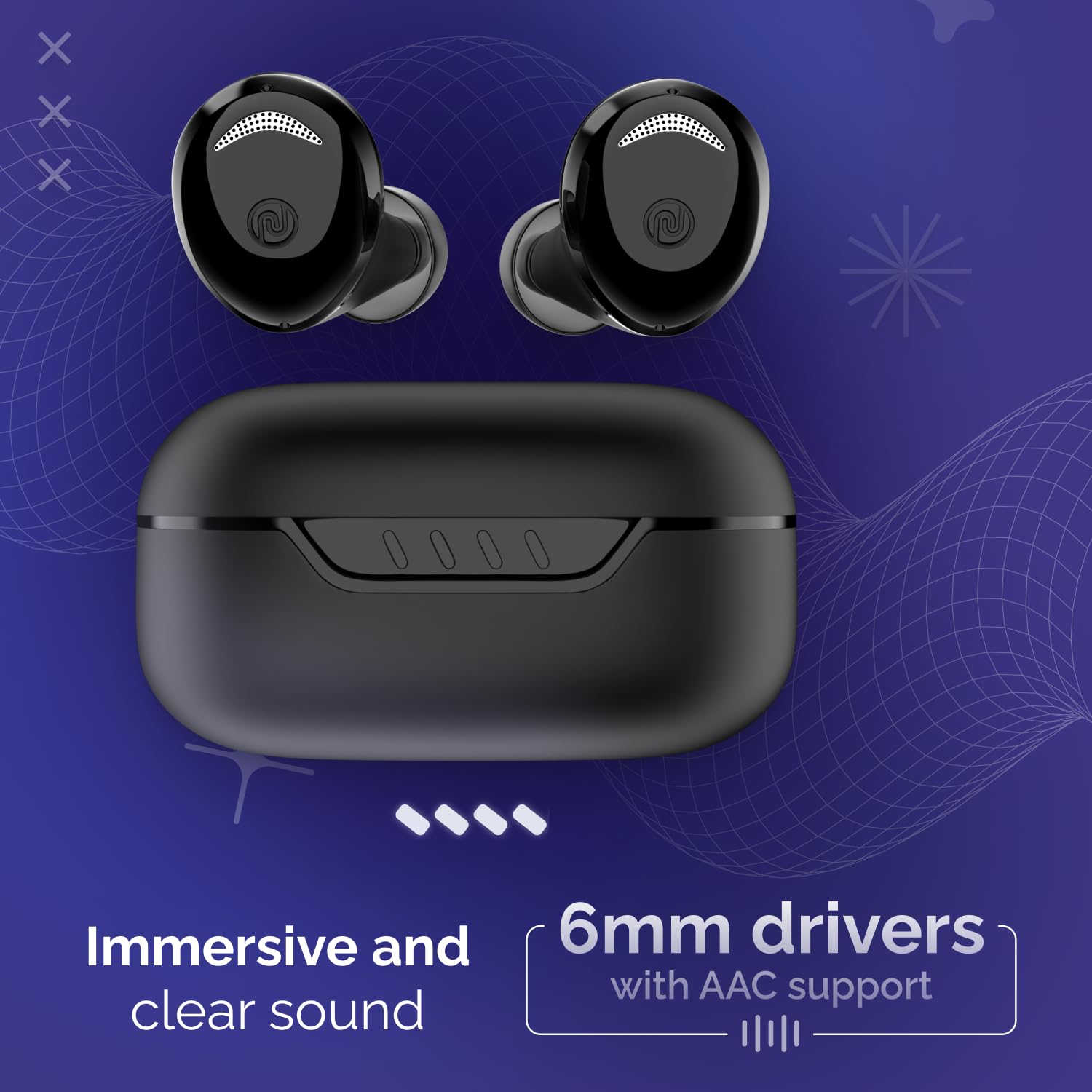 Noise Buds Trance in-Ear Truly Wireless Earbuds with 45H of Playtime, Low Latency(up to 40 ms), Instacharge(10 min=200 min), BT v5.3(Jet Black)