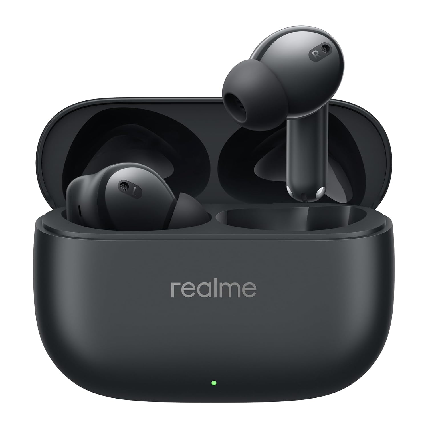 realme Buds T310 True Wireless in-Ear Earbuds with 46dB Hybrid ANC, 360° Spatial Audio, 12.4mm Dynamic Bass Driver, Upto 40Hrs Battery and Fast Charging (Vibrant Black)