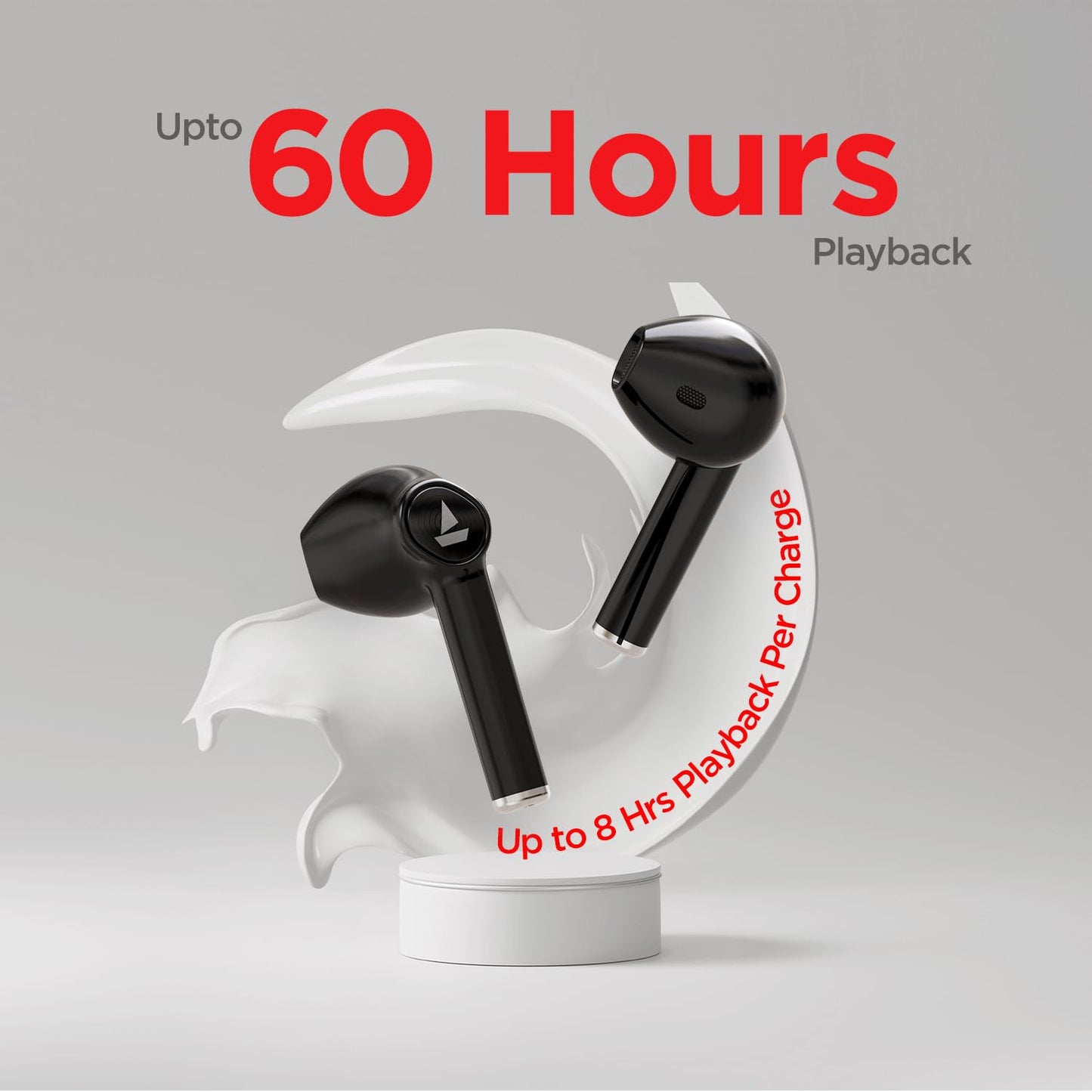 boAt Airdopes 131/8 with 60 Hrs Playback, ASAP Charge Truly Wireless Bluetooth in Ear Earbuds with Mic (Active Black)