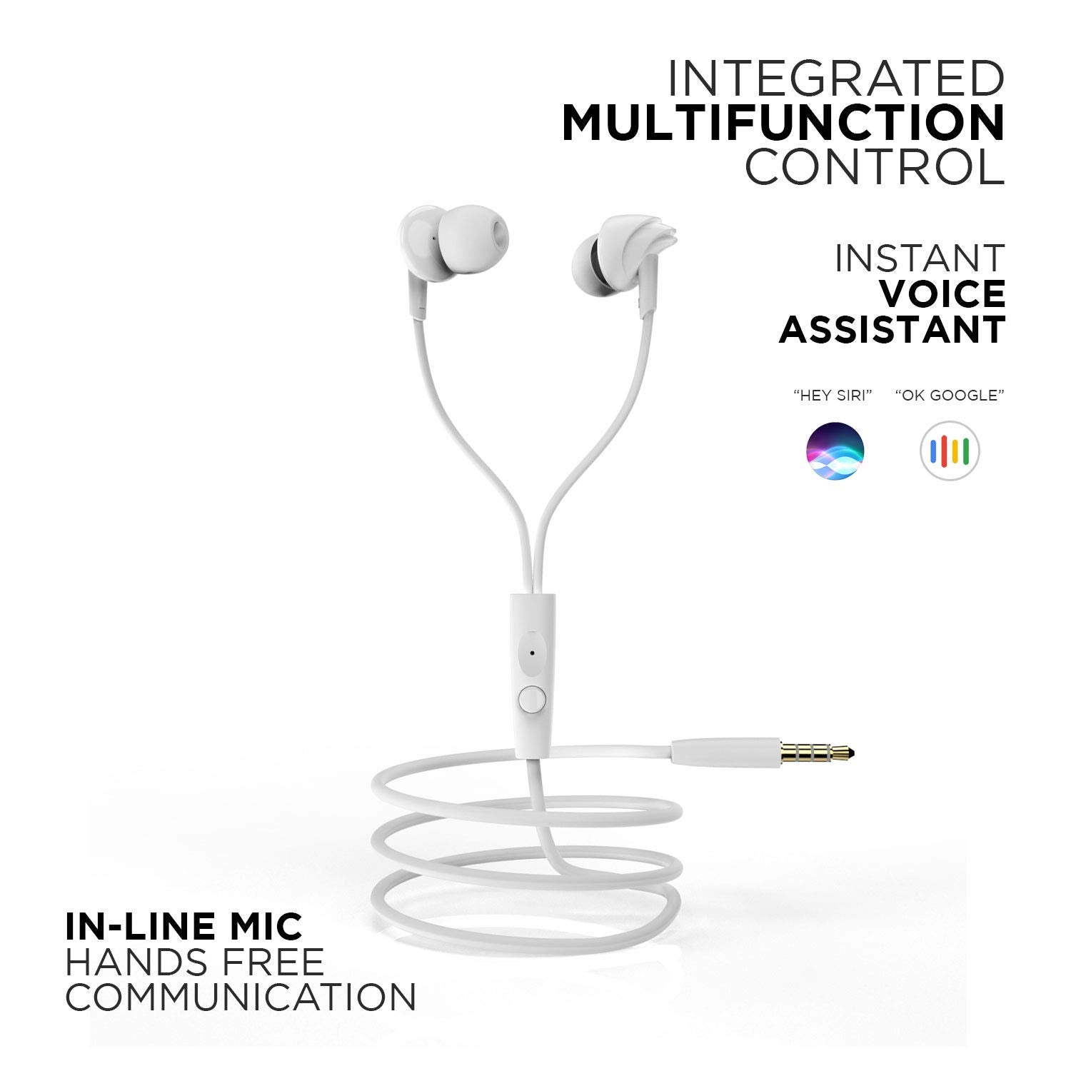 boAt Bassheads 100 in Ear Wired Headphones with Mic (White)