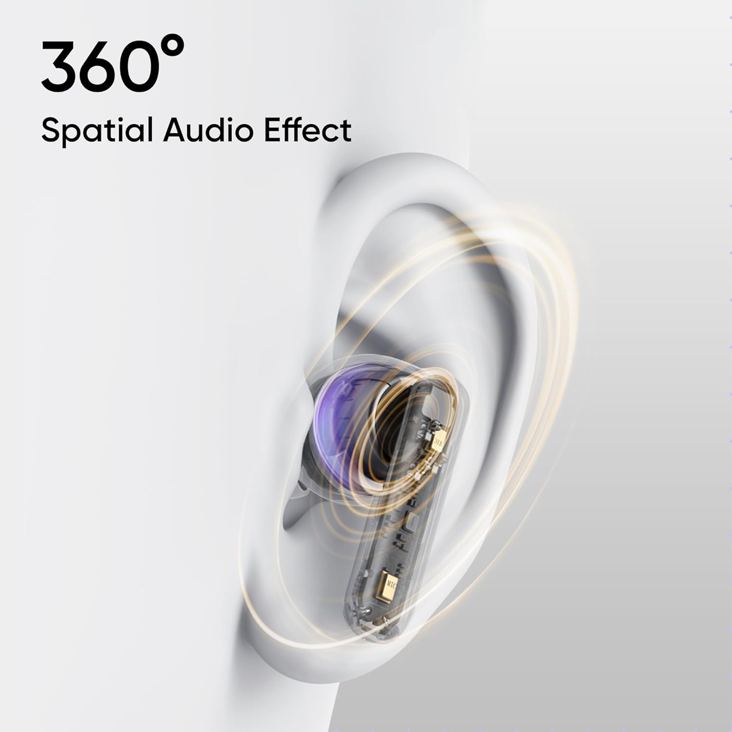 realme Buds T310 True Wireless in-Ear Earbuds with 46dB Hybrid ANC, 360° Spatial Audio, 12.4mm Dynamic Bass Driver, Upto 40Hrs Battery and Fast Charging (Vibrant Black)