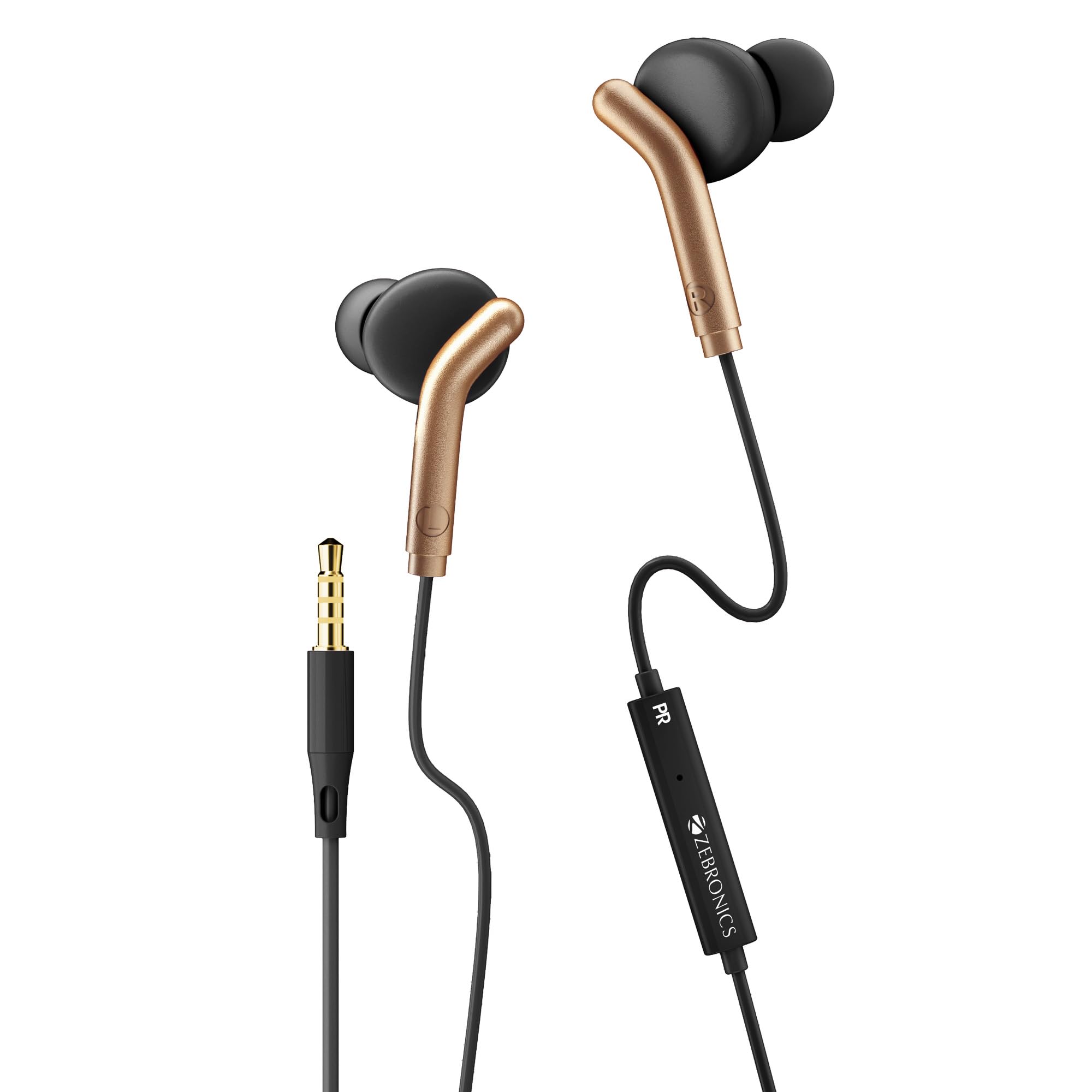 ZEBRONICS Bro in Ear Wired Earphones with Mic, 3.5mm Audio Jack, 10mm Drivers, Phone/Tablet Compatible (Green)