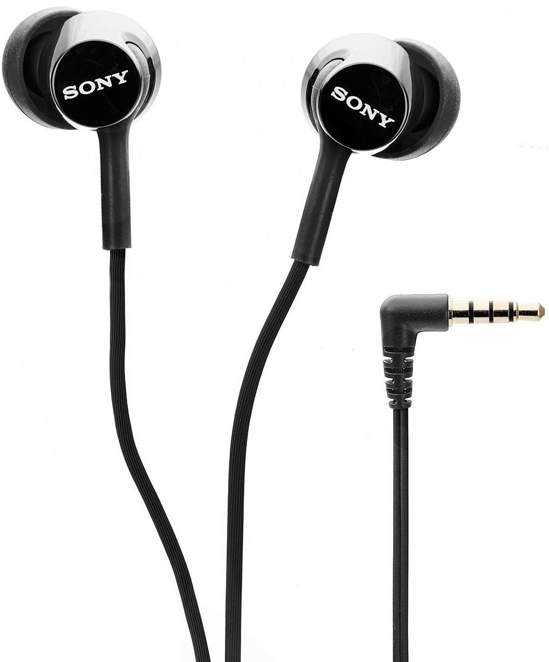 Sony MDR-EX155AP Wired in Ear Headphones with Tangle Free Cable, 3.5mm Jack, Headset with Mic for Phone Calls and 1 Year Warranty - (Black)