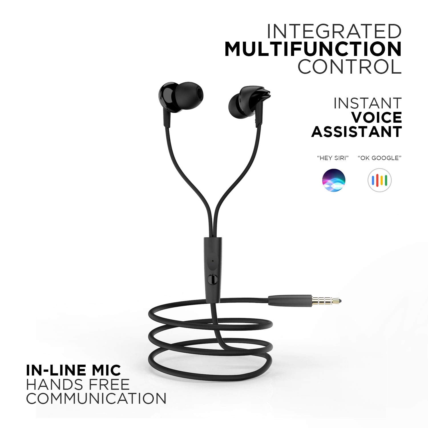 Boat BassHeads 100 in-Ear Headphones with Mic (Black)
