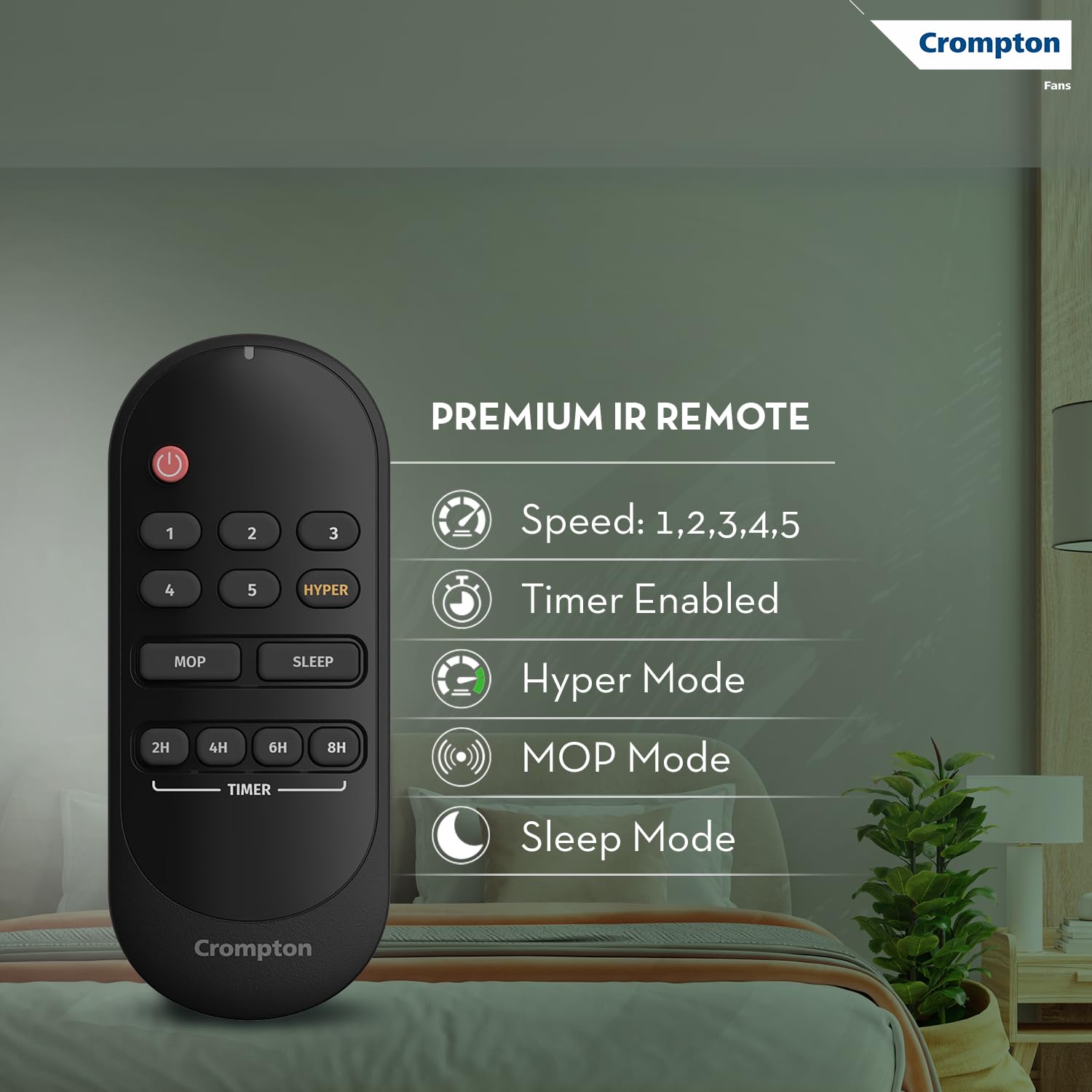 Crompton Energion Nucleoid 1200mm BLDC Ceiling Fan | Remote Control | BEE 5 Star Energy Rated | High Air Delivery | 4 Years Manufacturer Warranty | Silver White