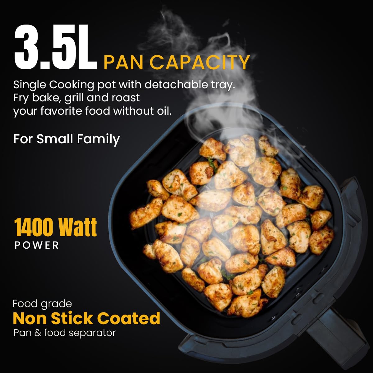 INALSA Air Fryer 3.5 ltr|1400 W with Air Crisp Technology|Temperature & Timer Control|8 Preset Menu & Digital Display|Air fry, Bake,Roast,Reheat,Dehydrate|Airfryer Recipe book-NutriFry 3.5
