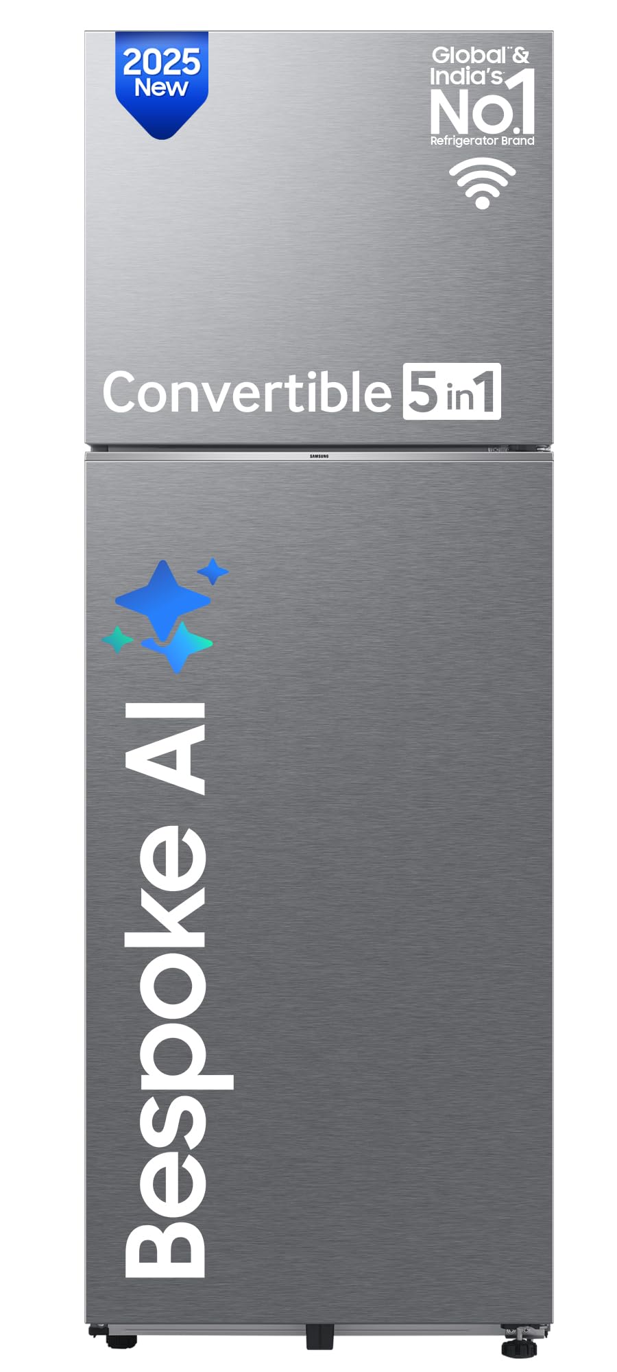 Samsung 330 L, 3 Star, Convertible 5-in-1, Digital Inverter, Frost Free Double Door, WiFi Enabled Bespoke AI Refrigerator (RT34DG5A4DBXHL, Luxe Black)