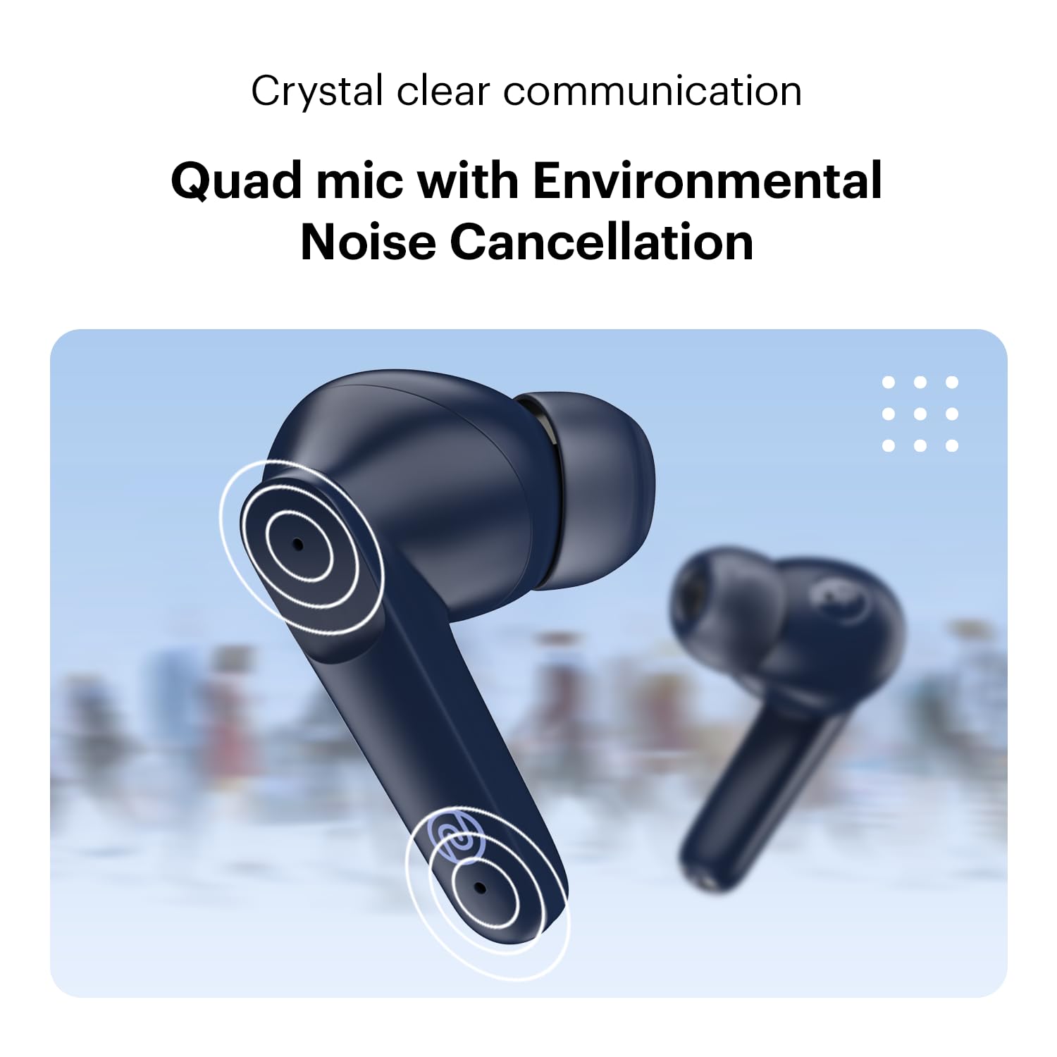 Noise Earbuds VS104 Truly Wireless Earbuds with 45H of Playtime, Quad Mic with ENC, Instacharge(10 Min=200 Min), 13Mm Driver, Low Latency, BT V5.2 (Midnight Blue)