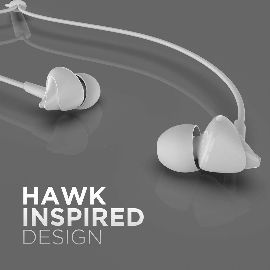 boAt Bassheads 100 in Ear Wired Headphones with Mic (White)