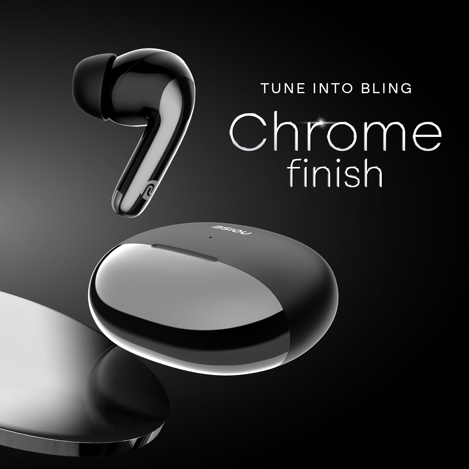 Noise Buds Verve 2 in-Ear Truly Wireless Earbuds with Chrome Finish, 50H of Playtime, Quad Mic with ENC, 13mm Driver, Instacharge(10 min=200 min), BT v5.3(Carbon Black)
