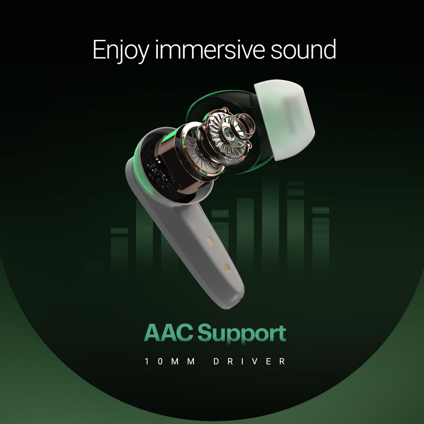 Noise Buds VS404 in Ear Truly Wireless Earbuds with 50H of Playtime,3 EQ Modes, Quad Mic with ENC, Instacharge(10 Min=200 Min),10mm Driver, BT v5.3 (Snow White)