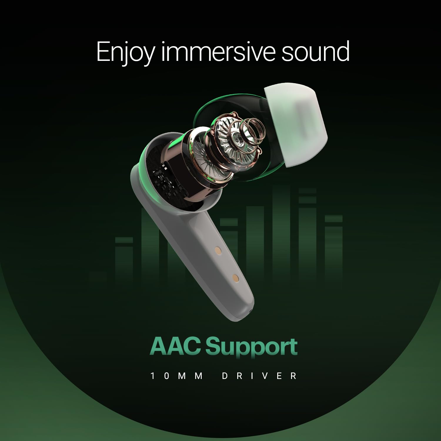 Noise Buds VS404 in Ear Truly Wireless Earbuds with 50H of Playtime,3 EQ Modes, Quad Mic with ENC, Instacharge(10 Min=200 Min),10mm Driver, BT v5.3 (Snow White)