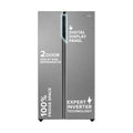 Haier 596L 3Star 2 Door Side by Side Frost Free Refrigerator|100% Convertible|Expert Inverter|Digital Display Panel|Twist Ice Tray|Deo Fresh Technology (HES-690SS, Shiny Silver)