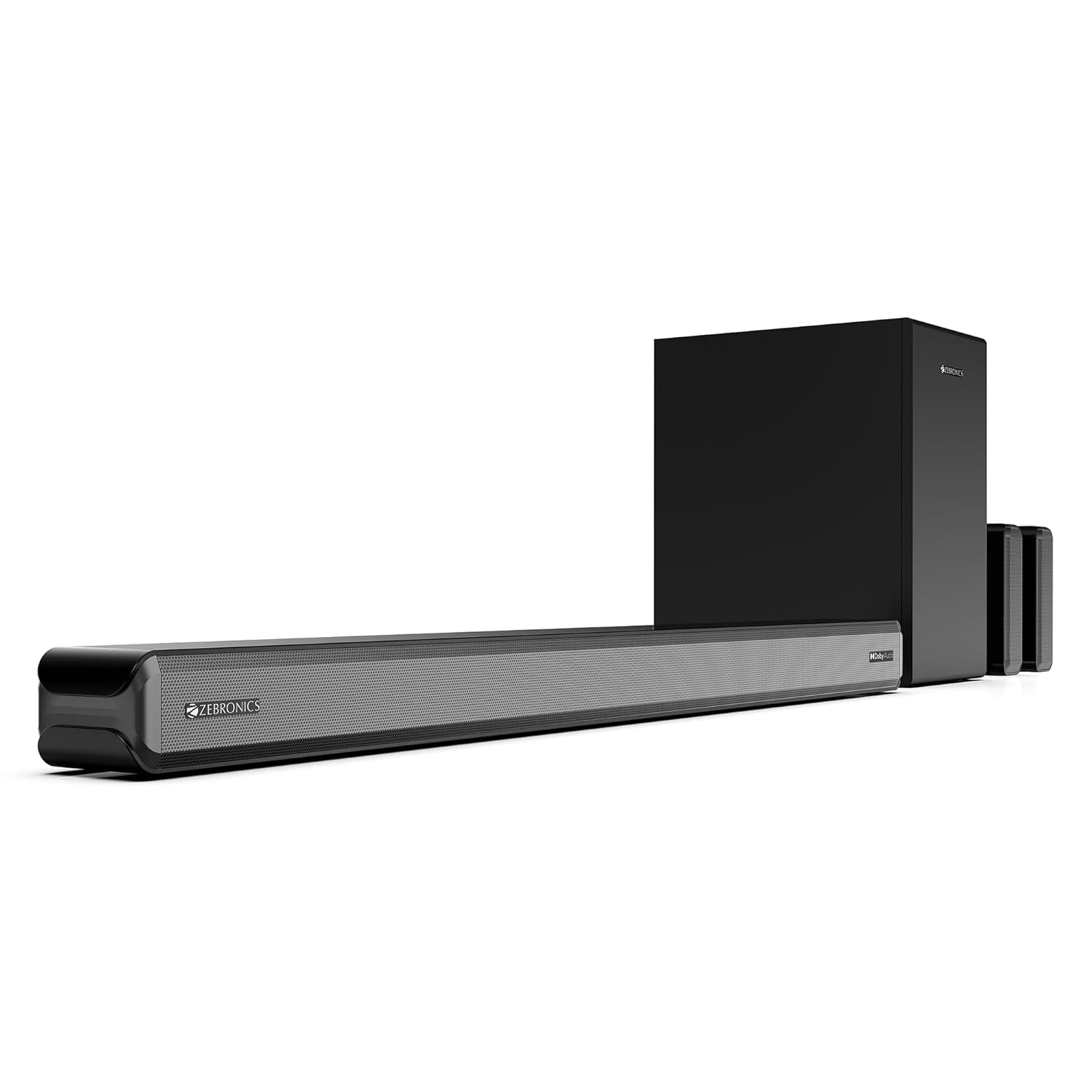 ZEBRONICS Juke BAR 9510WS PRO Dolby 5.1 Soundbar, Dolby Audio, 600 Watts, Wireless (Dual Rear Satellites & 6.5" Subwoofer), Triple Driver Soundbar, Bluetooth v5.1 | HDMI (ARC) | Optical | USB | AUX