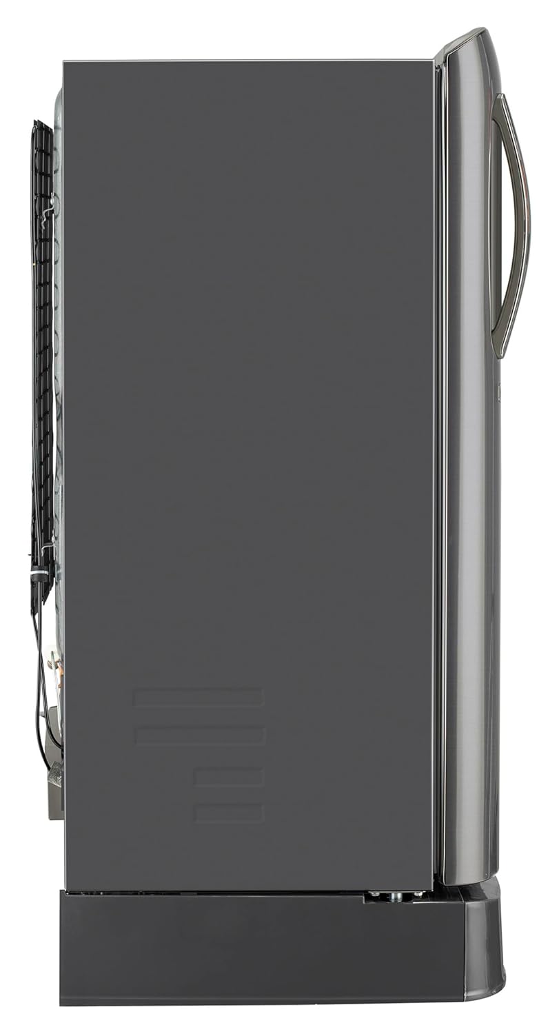 LG 185 L, 5 Star, Smart Inverter Compressor, Direct-Cool Single Door Refrigerator (GL-D201APZU.BPZZEBN, Shiny Steel, Base stand with drawer & Fast Ice Making)