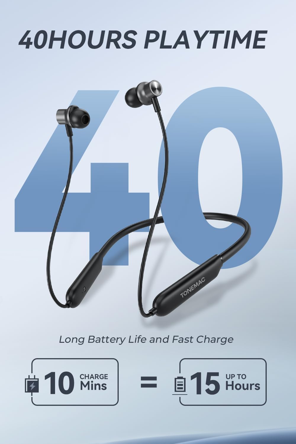 Bouncefit Bluetooth Wireless Mangentic On/Off Neckband, 40 Hours Continuous Playback Battery, Fast Charge, IPX7, Low Latency, Active Noise Cancellation, Earbuds with Mic Earphones (Red)