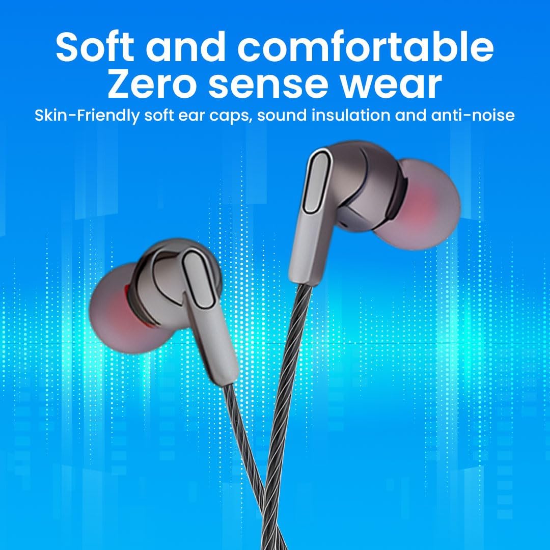 Branded Metal Type C Stereo Headphones with HD Sound Mic, in-Ear Design Super Extra Bass and Durable Brided Wired C Type Earphones, Compatible with iPhone, Android Smartphones, Tablets, (Metal Gray)