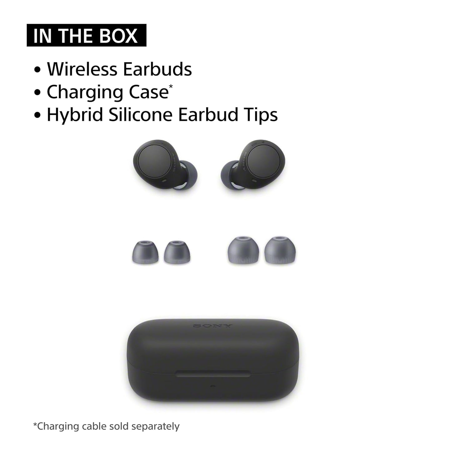 Sony WF-C510 Wireless Bluetooth Earbuds with Mic, TWS, in Ear, Ambient Sound Mode, Small and Comfortable, IPX4, Quick Charge, Multipoint Connectivity, Customized EQ, Up to 22 Hours Battery- Black