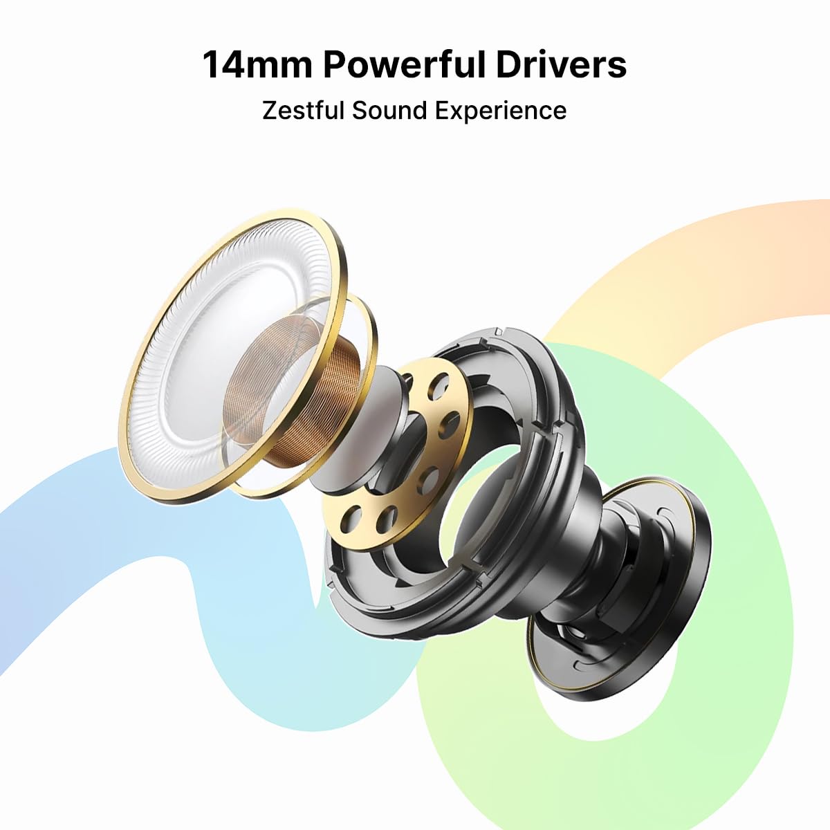 pTron Newly Launched Tangent Evolve w/ 50Hrs Playtime, HD Mic, Pristine Sound, Bluetooth V5.3 with Dual-Device Pairing Wireless Neckband, Voice Assistant, Type-C Fast Charging & IPX4 (Black)