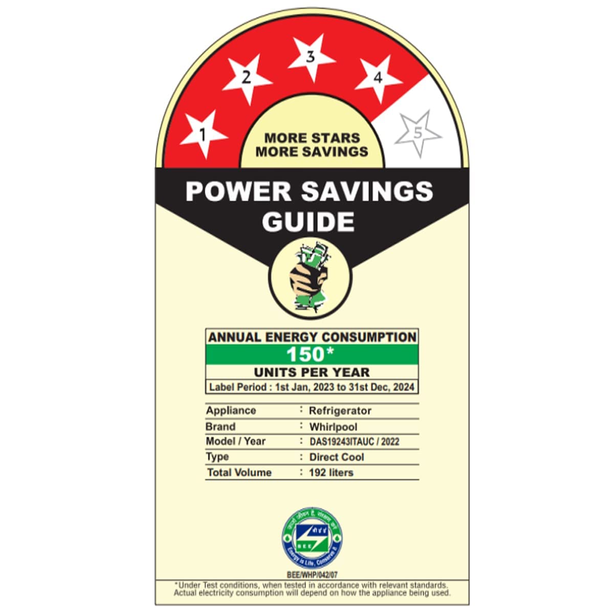 Whirlpool 192 L 4 Star Icemagic Pro Inverter Direct-Cool Single Door Refrigerator (215 IMPRO ROY 4S Inv SAPPHIRE MULIA-Z, Base Stand with Drawer, 2023 Model)