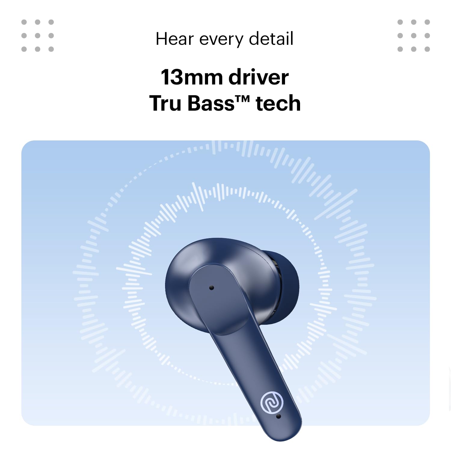 Noise Earbuds VS104 Truly Wireless Earbuds with 45H of Playtime, Quad Mic with ENC, Instacharge(10 Min=200 Min), 13Mm Driver, Low Latency, BT V5.2 (Midnight Blue)