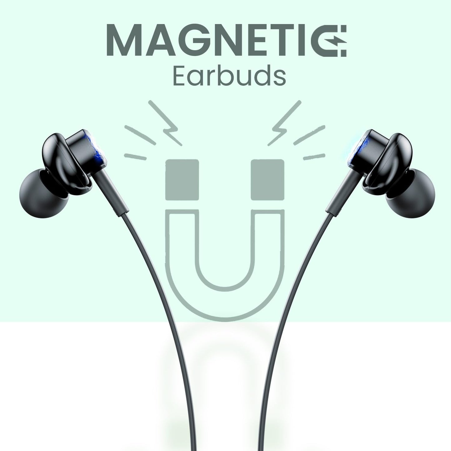 Portronics Conch Gamma C in Ear Type C Wired Earphones with in Line HD Mic & Magnetic Earbuds, Powerful Audio, 14.2mm Driver, TPE Anti Tangle Wire, in line Controls, Wide Compatibility(Black)