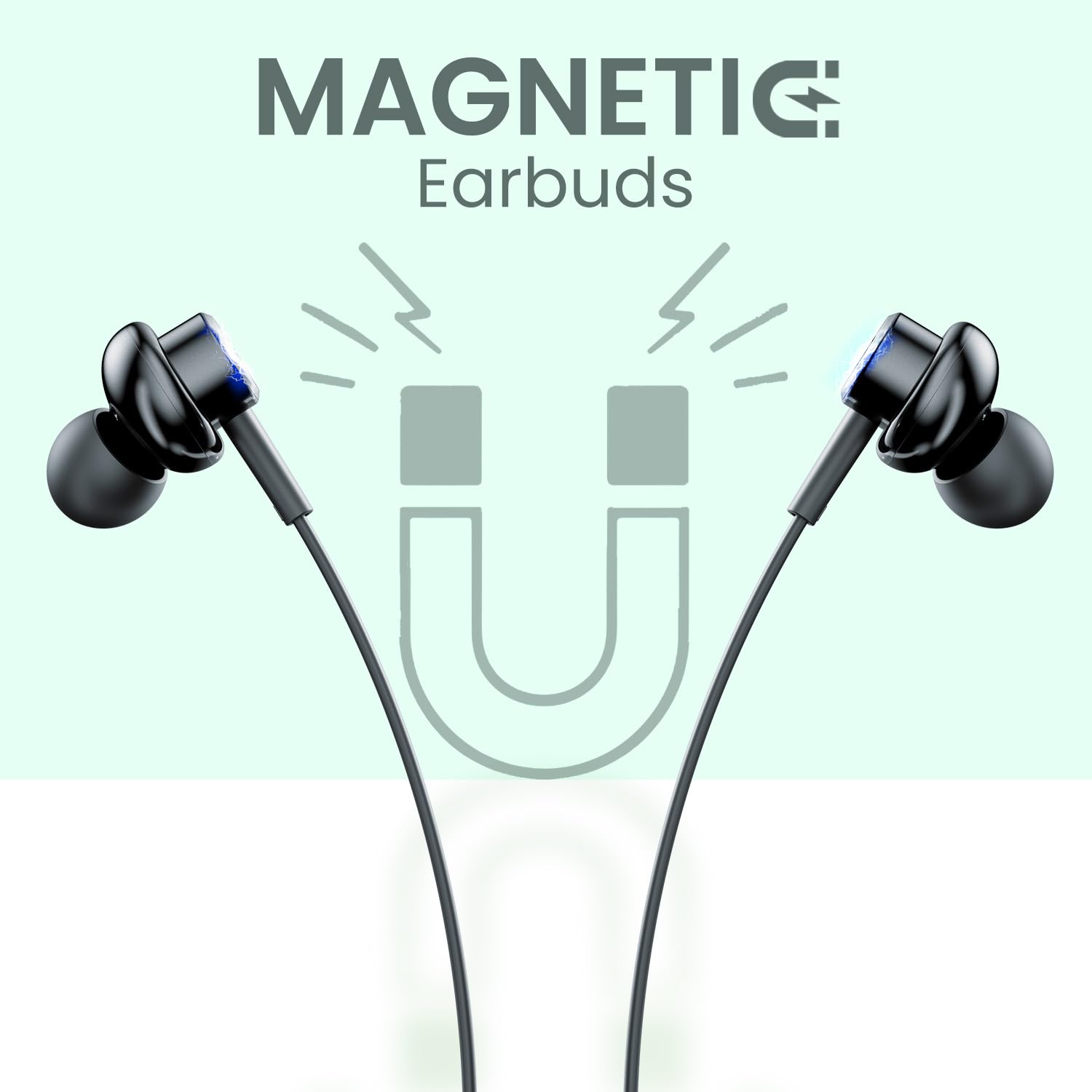 Portronics Conch Gamma C in Ear Type C Wired Earphones with in Line HD Mic & Magnetic Earbuds, Powerful Audio, 14.2mm Driver, TPE Anti Tangle Wire, in line Controls, Wide Compatibility(Black)