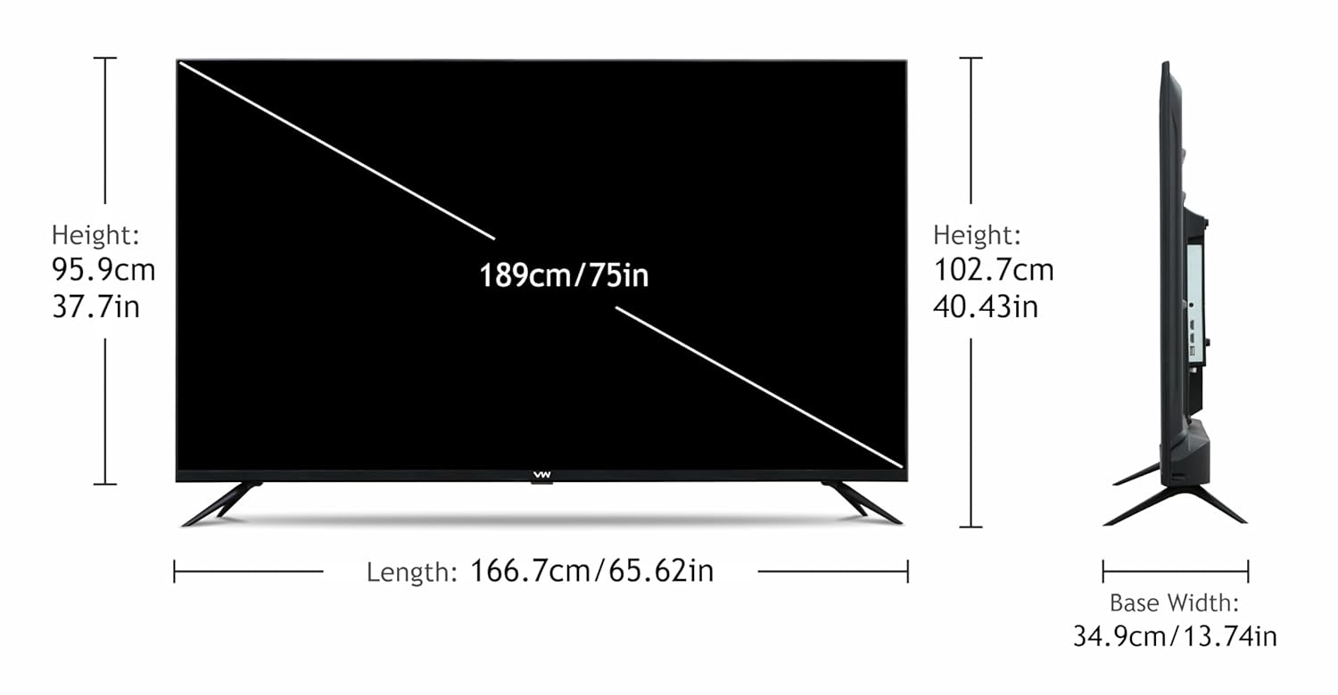 VW 190 cm (75 inches) Pro Series 4K Ultra HD Smart QLED Google TV VW75GQ1