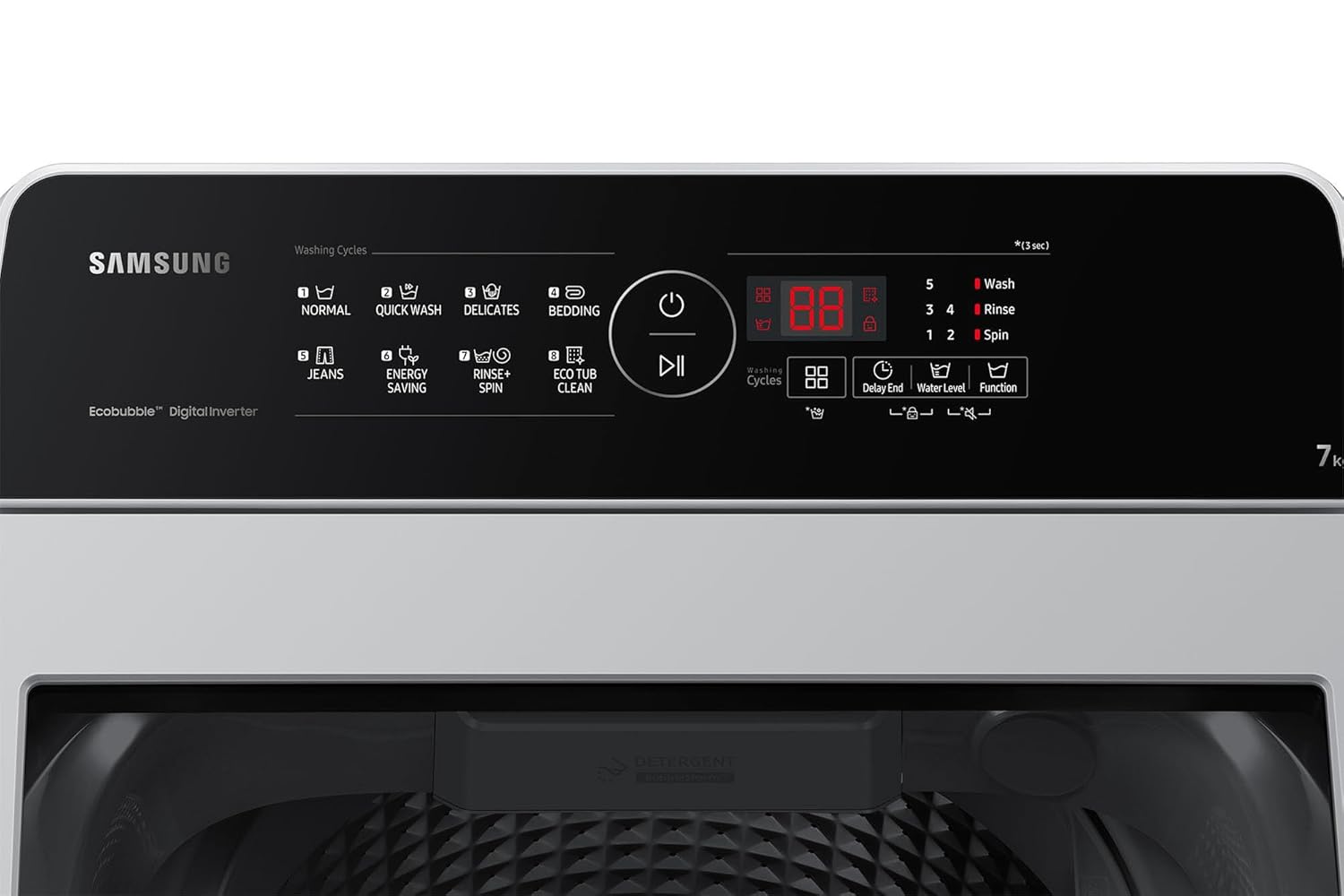 Samsung 7 kg, Eco Bubble Technology, Digital Inverter Motor, Soft Closing Door, Fully-Automatic Top Load Washing Machine (WA70BG4441YYTL, Lavender Gray)