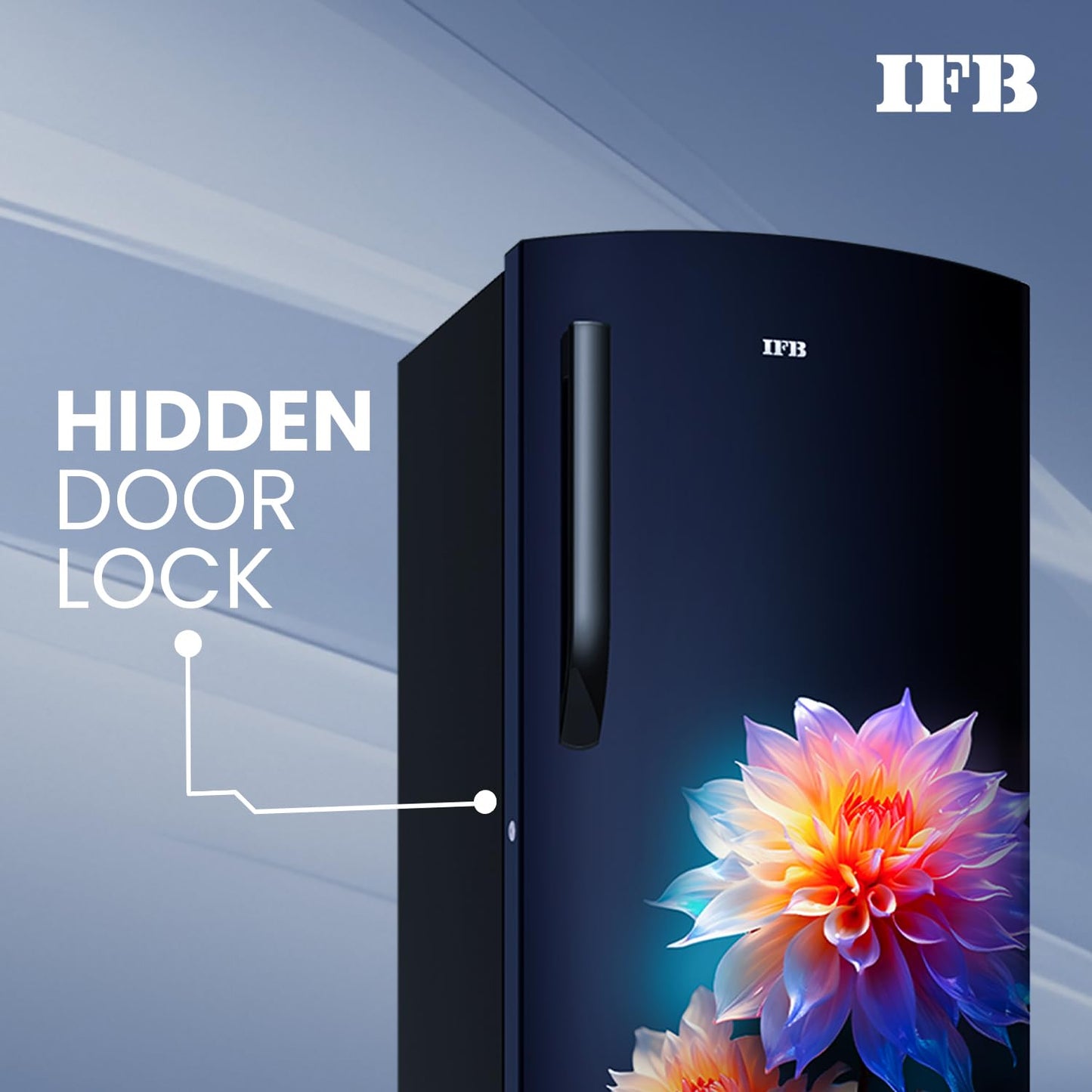IFB 187L 4 Star Direct Cool Advanced Inverter Single Door Refrigerator (IFBDC-2134DBNED, Divine Bliss-Blue, Humidity Controller, Extraordinary Space with Base Drawer)