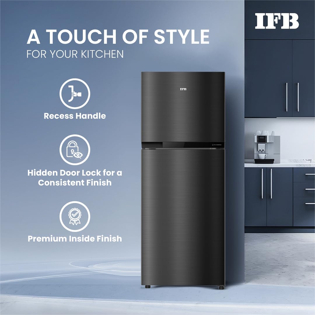 IFB 241L 3 Star Tru Convertible 10-in-1 Advanced Inverter Frost Free Double Door Refrigerator (IFBFF-2913DKSET, Metal Black, 360 Degree Cooling, Extraordinary Space)