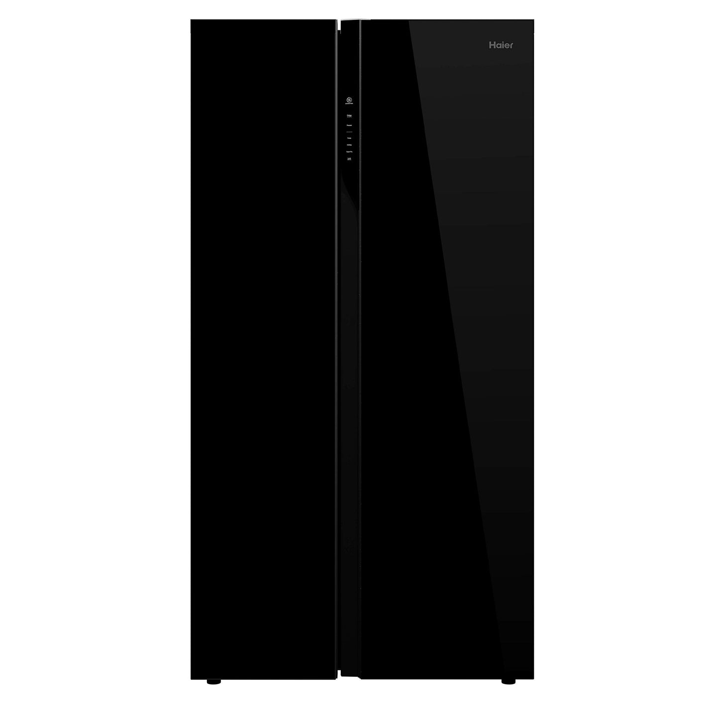 Haier 602L 3Star 2 Door Premium Glass Door Side by Side Frost Free Refrigerator|Convertible|Smart Sense AI|Expert Inverter|Digital Display Panel|Deo Fresh Technology (HRS-682KGU1, Black Glass)