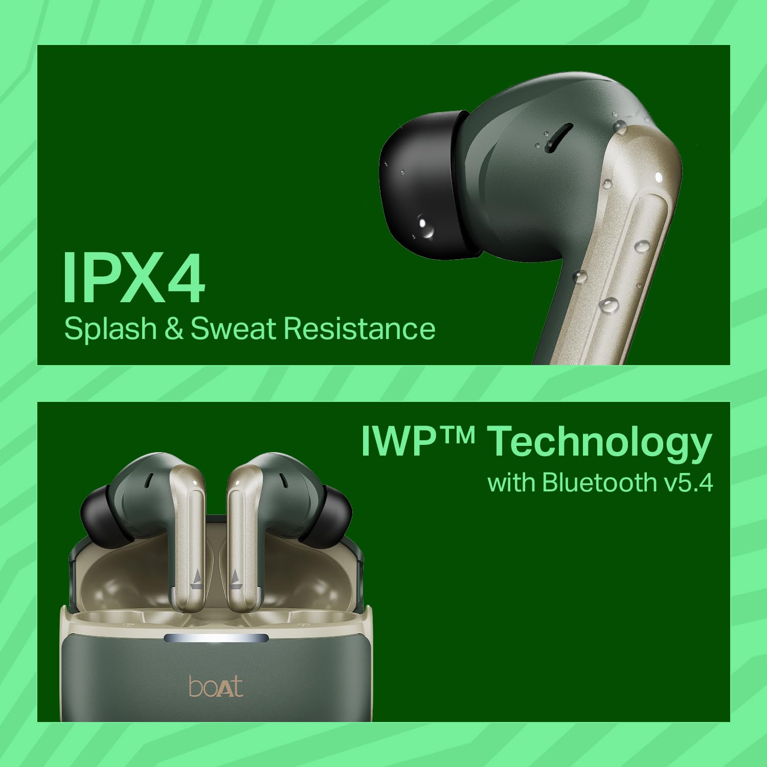 boAt 2025 Launch Airdopes 219, 4Mics ENx Tech, 40 Hrs Battery, Best in Segment for Calling, Free Music Streaming,13mm Drivers, Bluetooth Earbuds, TWS Ear Buds Wireless Earphones with mic (Forest Sage)