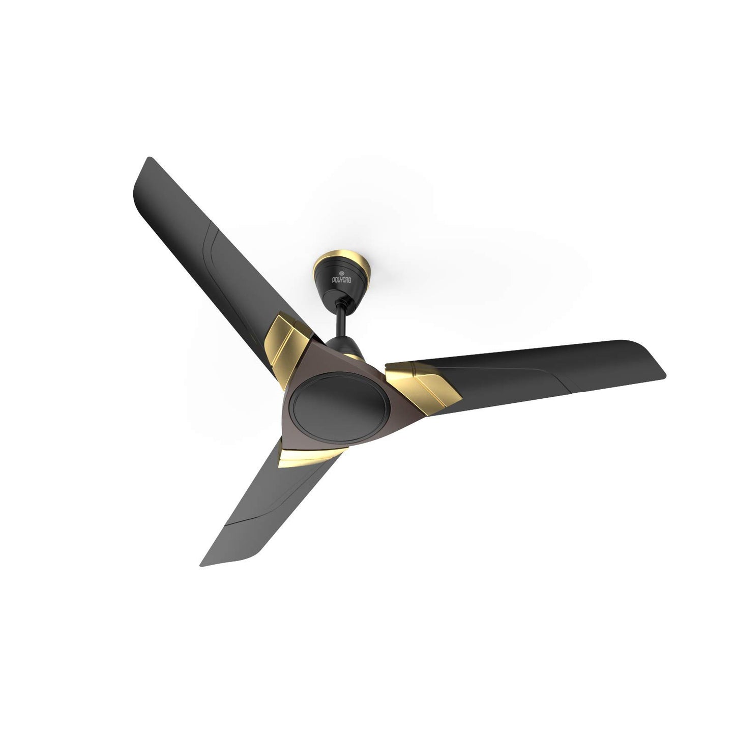 Polycab Aereo Plus Star Rated, 1200mm Ceiling Fan For Home | High Speed & Air Delivery | Saves Up To 33% Electricity, 100% Copper, Rust-Proof Blades, 52 Watt【Matt Black Choclate Gold】