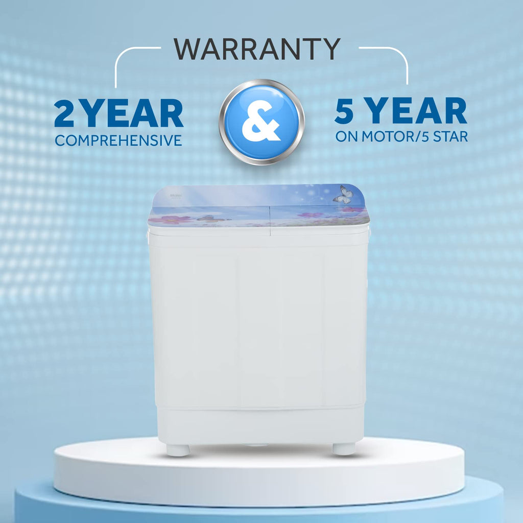 Haier 9.5 Kg 5 Star Voltex Pulsator Semi-Automatic Top Load Washing Machine (HTW95-178, Flowers World)