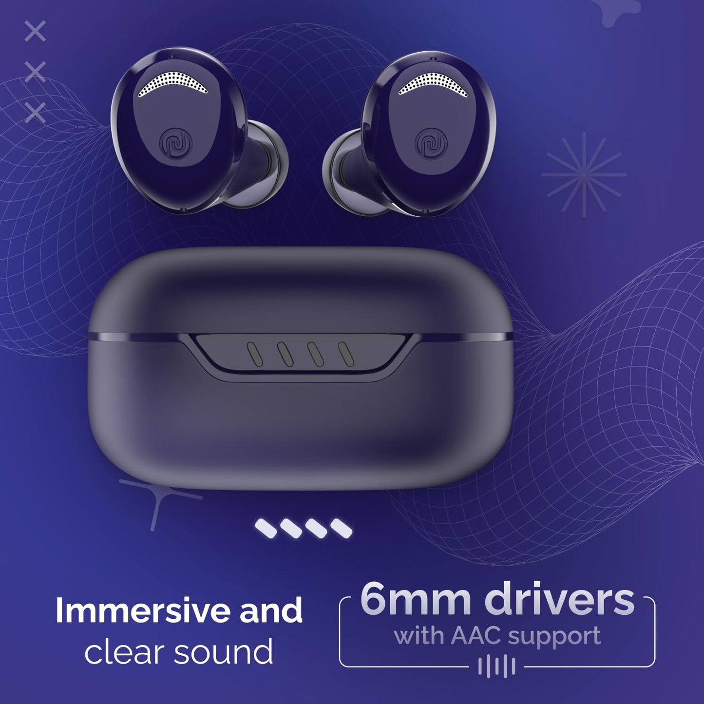 Noise Buds Trance in-Ear Truly Wireless Earbuds with 45H of Playtime, Low Latency(up to 40 ms), Instacharge(10 min=200 min), BT v5.3(Space Blue)