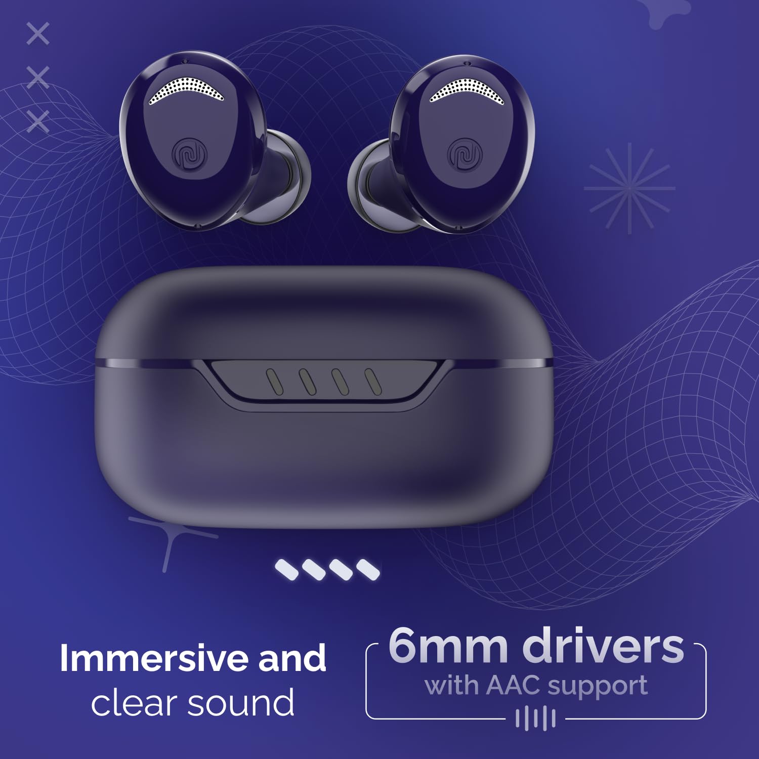 Noise Buds Trance in-Ear Truly Wireless Earbuds with 45H of Playtime, Low Latency(up to 40 ms), Instacharge(10 min=200 min), BT v5.3(Space Blue)