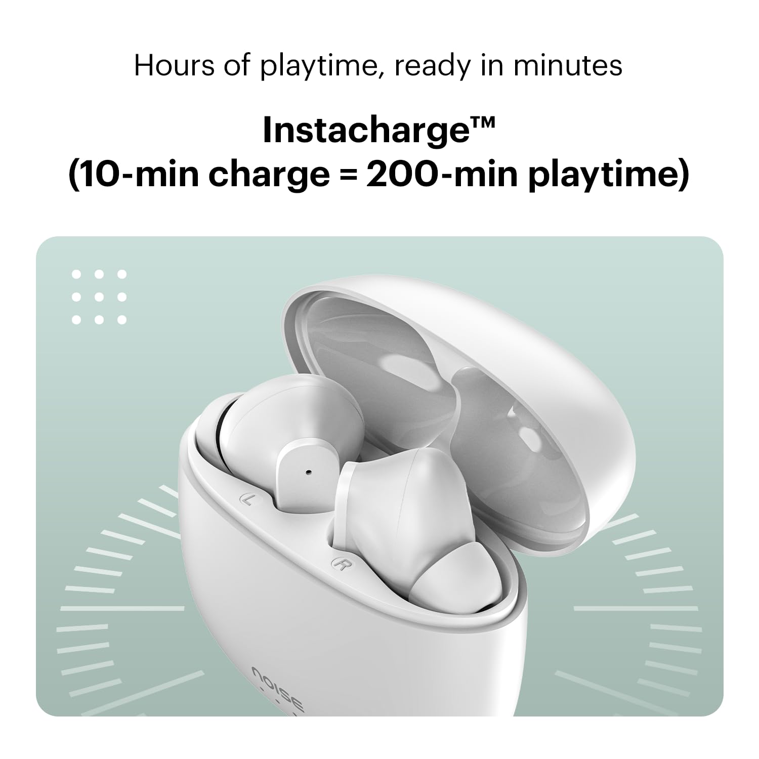 Noise Earbuds VS104 Truly Wireless Earbuds with 45H of Playtime, Quad Mic with ENC, Instacharge(10 Min=200 Min), 13Mm Driver, Low Latency, BT V5.2 (Snow White)