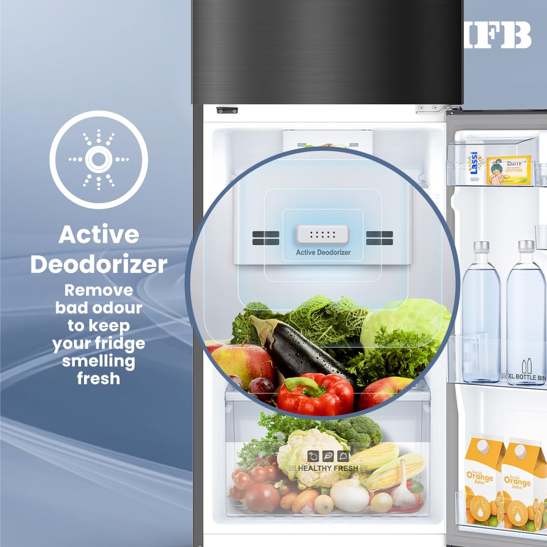 IFB 241L 3 Star Tru Convertible 10-in-1 Advanced Inverter Frost Free Double Door Refrigerator (IFBFF-2913DKSET, Metal Black, 360 Degree Cooling, Extraordinary Space)