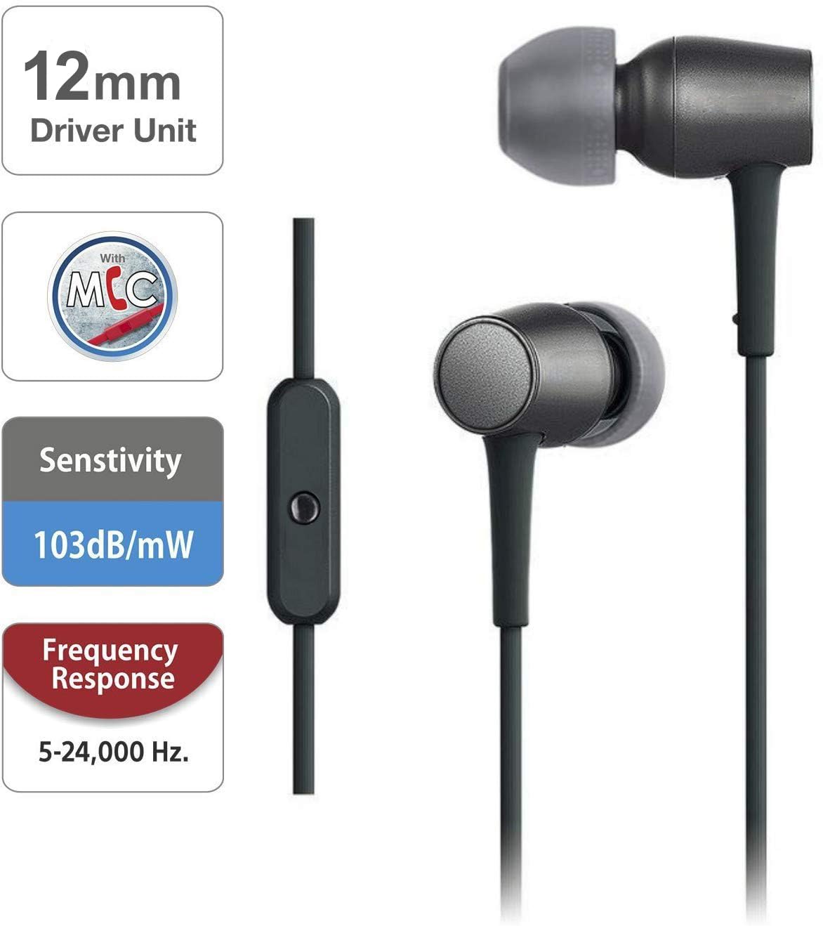 Branded Type C Headphones with Mic, in-Ear Design, 12mm Driver for Deep Bass and Clear Sound, C Type Earphones Wired, Compatible with iPhone, Android Smartphones, Tablets, and USB C Devices (Black)