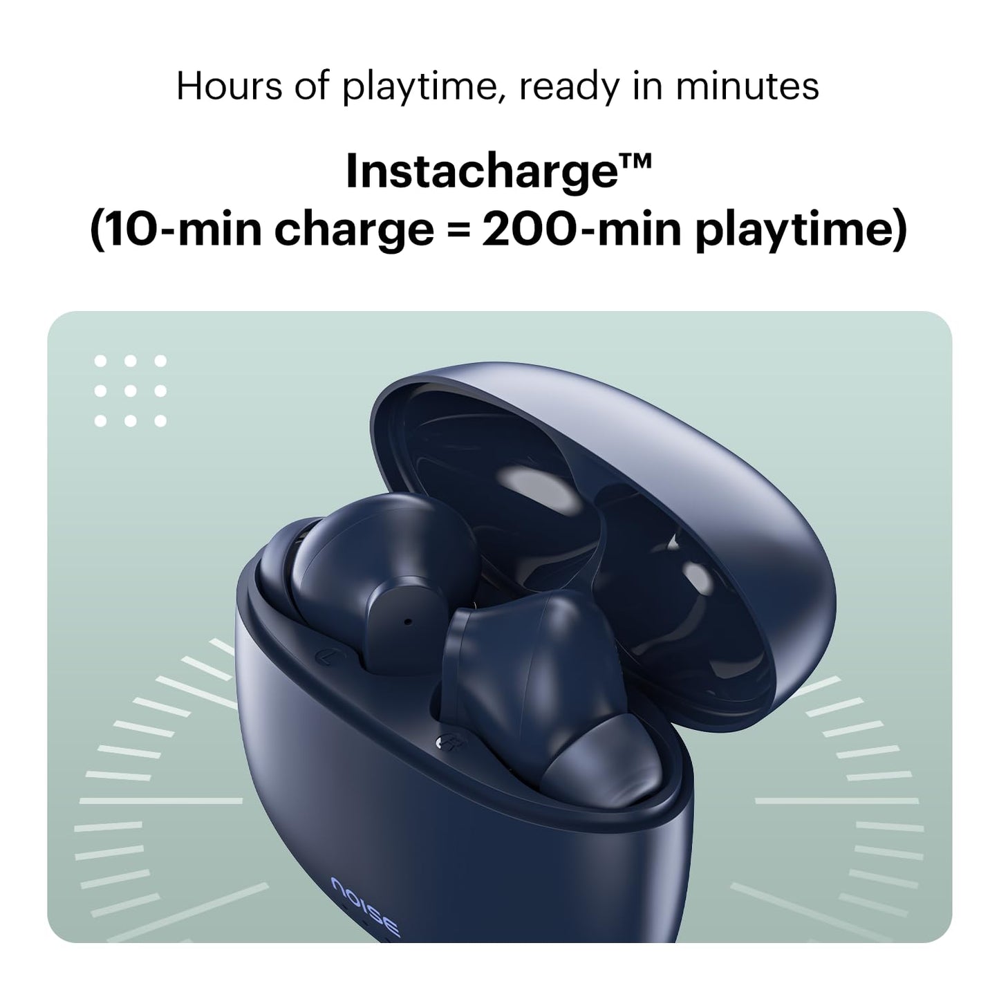 Noise Earbuds VS104 Truly Wireless Earbuds with 45H of Playtime, Quad Mic with ENC, Instacharge(10 Min=200 Min), 13Mm Driver, Low Latency, BT V5.2 (Midnight Blue)