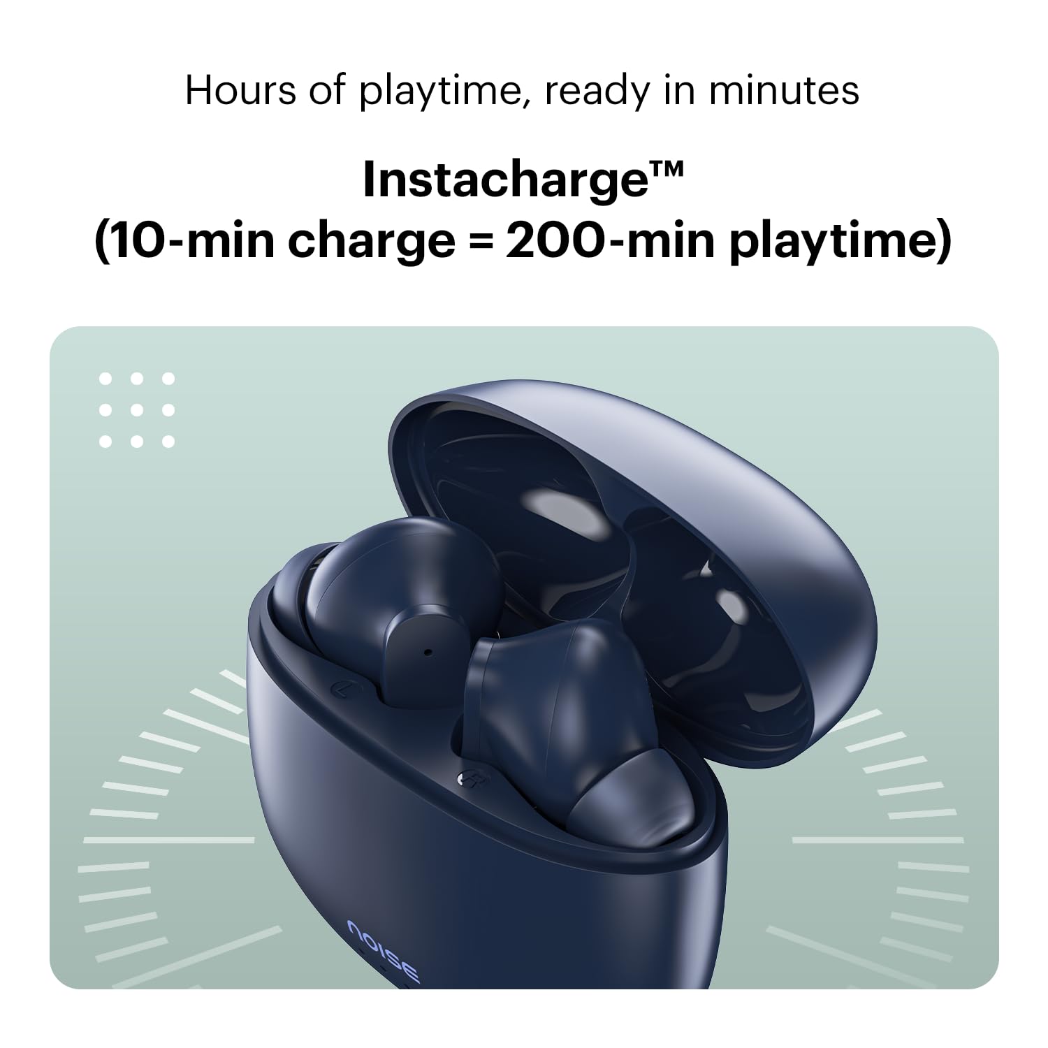 Noise Earbuds VS104 Truly Wireless Earbuds with 45H of Playtime, Quad Mic with ENC, Instacharge(10 Min=200 Min), 13Mm Driver, Low Latency, BT V5.2 (Midnight Blue)