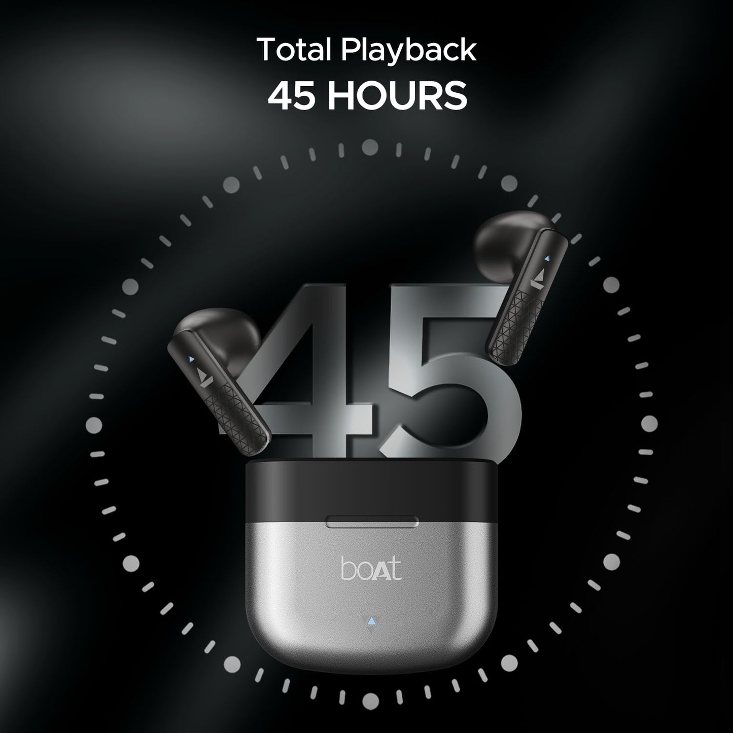 boAt Airdopes 91 Prime, 45HRS Battery, 13mm Drivers, Metallic Finish, Low Latency,ENx Tech, Fast Charge, v5.3 Bluetooth Earbuds, TWS Ear Buds Wireless Earphones with mic (Sonic Silver)