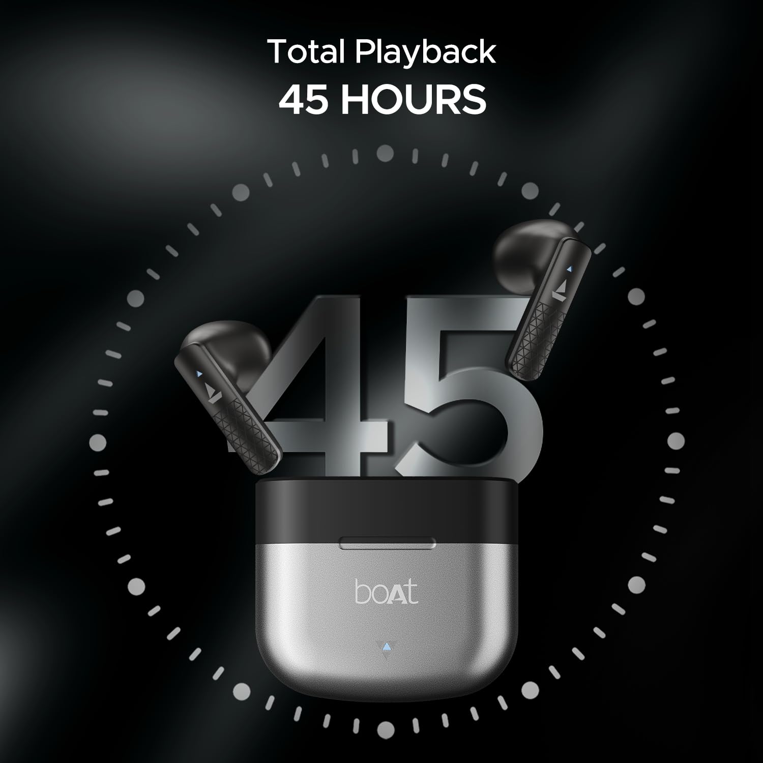 boAt Airdopes 91 Prime, 45HRS Battery, 13mm Drivers, Metallic Finish, Low Latency,ENx Tech, Fast Charge, v5.3 Bluetooth Earbuds, TWS Ear Buds Wireless Earphones with mic (Sonic Silver)