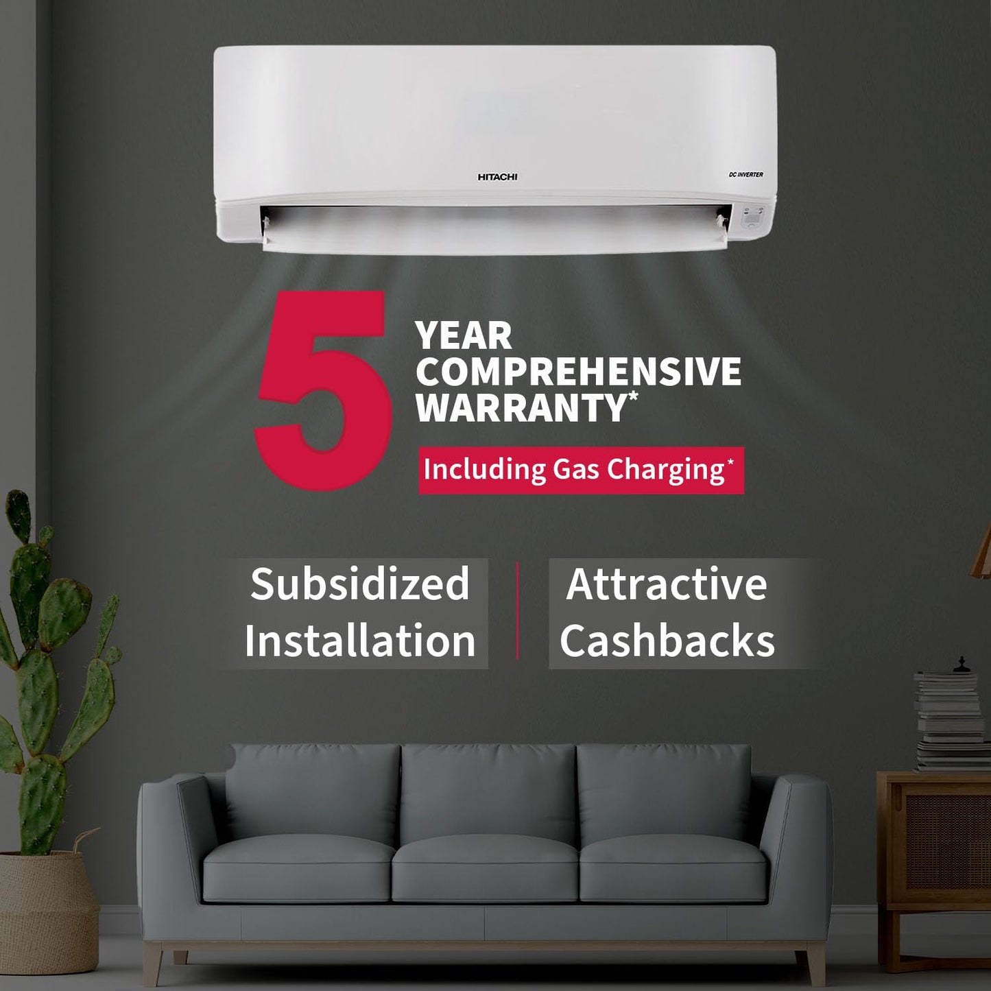 Hitachi 1.5 Ton Class 3 Star Xpandable+ Inverter Split AC (100% Copper, 4-Way Swing, ice Clean, Dust Filter, 3400SXL RAS.D318PCCIBS, White)