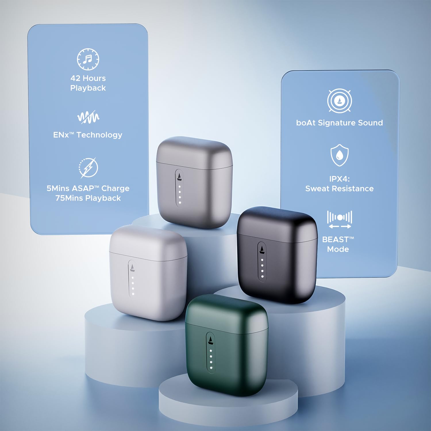 boAt Airdopes 141/8, Low Latency, ENx Tech, 42HRS Battery, Fast Charge, IWP, IPX4, v5.1 Bluetooth Earbuds, TWS Ear Buds Wireless Earphones with mic (Bold Black)