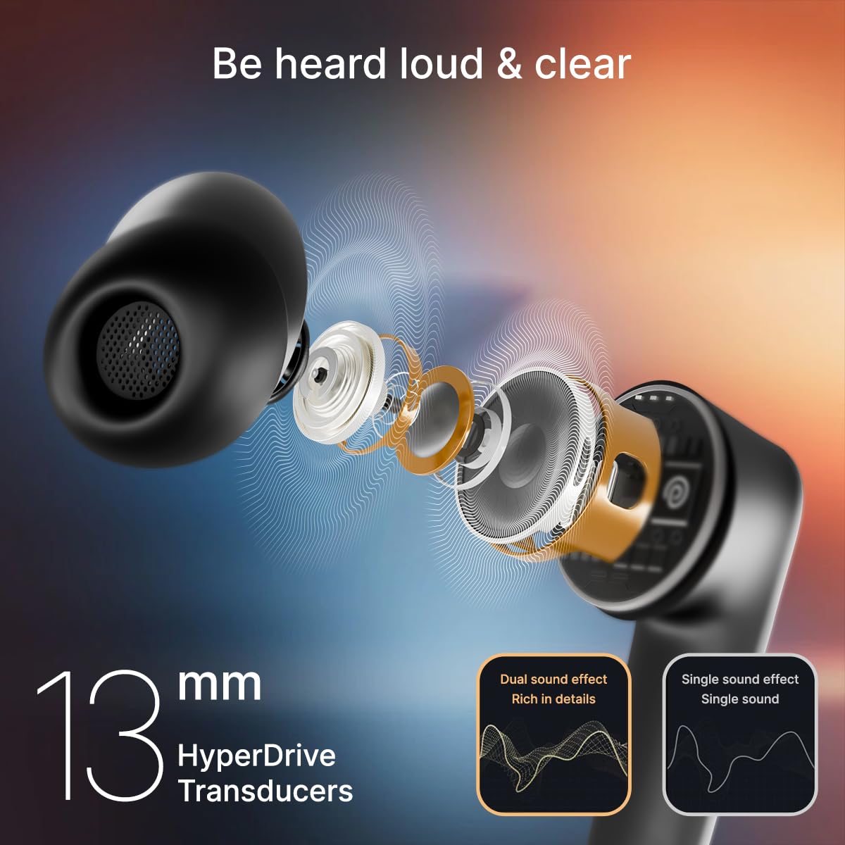 pTron Bassbuds Spark in-Ear TWS Earbuds with Stereo Sound, 40Hrs Playtime, Stereo Calls, Bluetooth V5.3 Headphones with Quick Pairing, Touch Control, Voice Assistant, Type C Charging & IPX5 (Black)