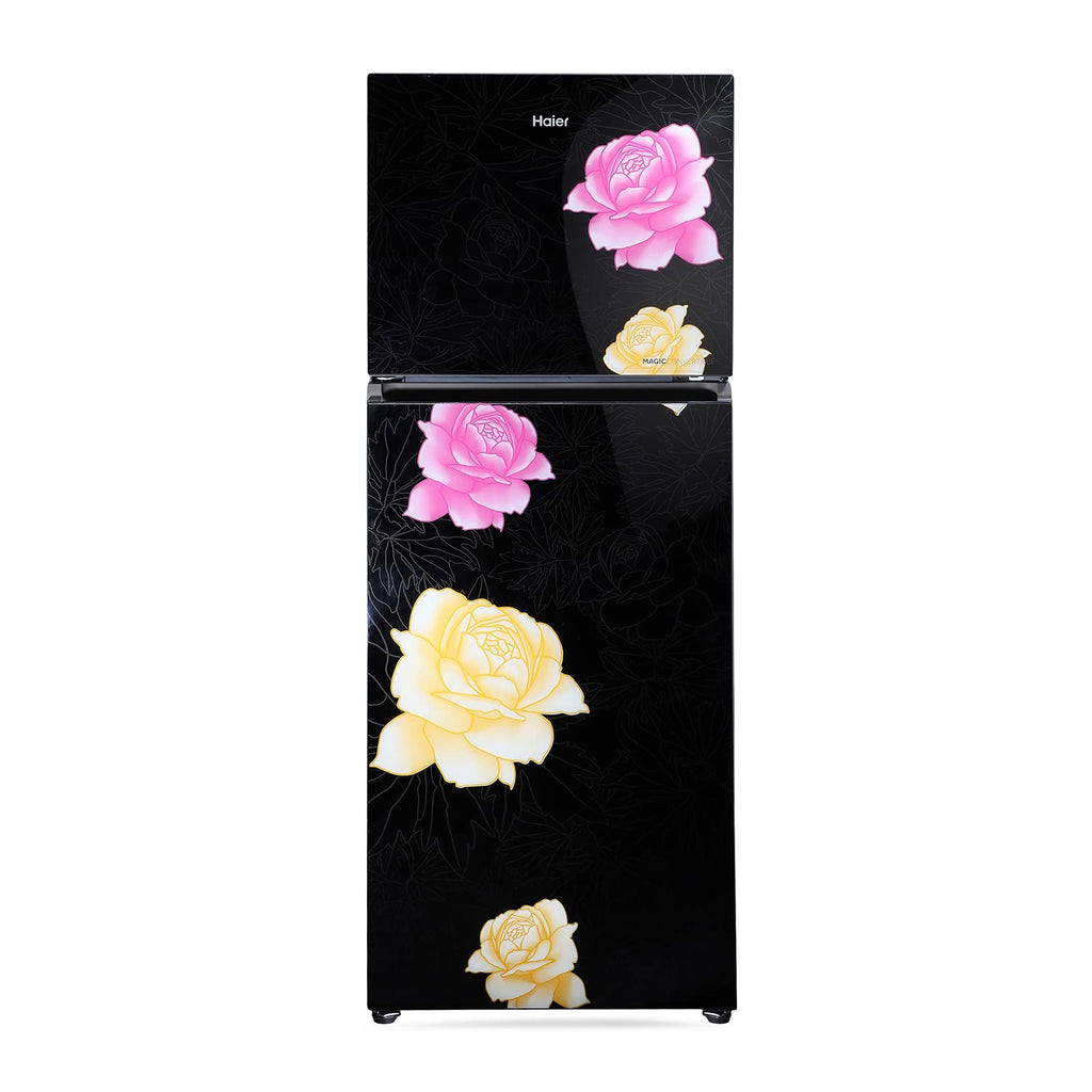 Haier 345 L 3 Star Double Door Frost Free Refrigerator Appliance, Triple Inverter & Dual Fan Technology (HRF-3654PBG-E, Bloom Glass,Glass Door, Convertible, 2022 Model)